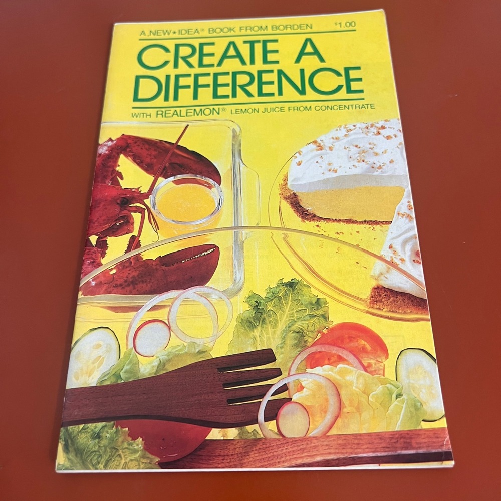 Vintage 1983 ReaLemon Create A Difference Recipe‎ Booklet Borden Cookbook 80s